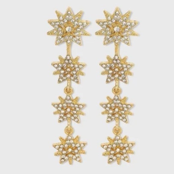 5/$25 Sugarfix by Baublebar Gold Starburst Drop Earrings NWT - Picture 1 of 1